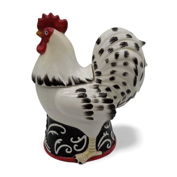 TOSCANA Adamo Ceramic Rooster Cookie Jar Italy Rustic Farmhouse 10" - As Is - Picture 7 of 15